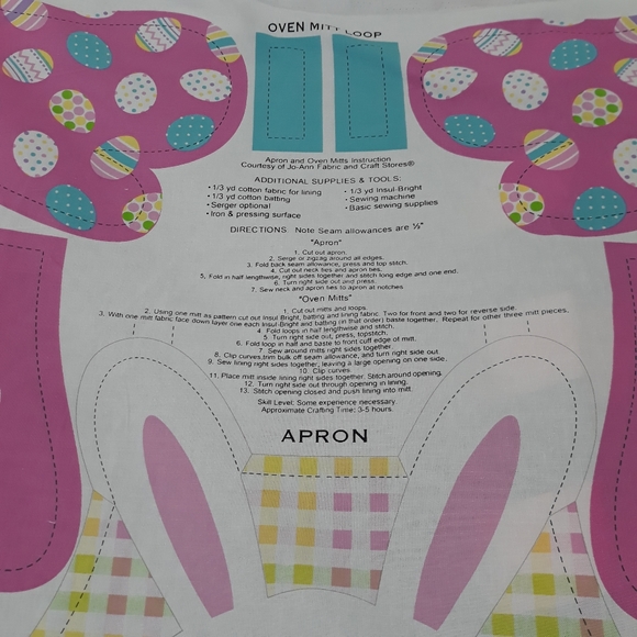 (New) Apron & Mittens Fabric Panel - Picture 10 of 10